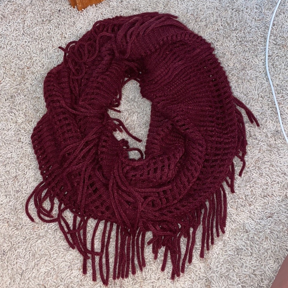 Maroon infinite scarf